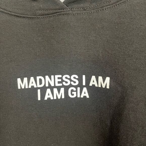I Am Gia Madness Cropped Hoodie Sweatshirt in black M - Picture 8 of 9